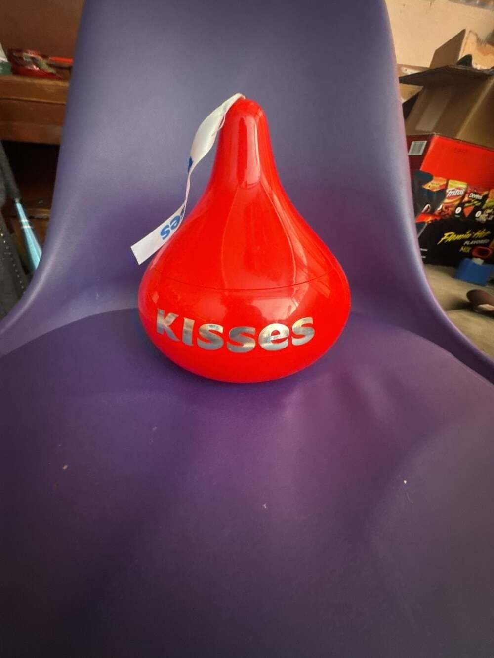 Hershey's Kisses Red Plastic Candy Jar Canister Container